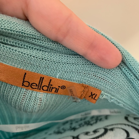 Belladini open cardigan, knitted/ fitted, turquoise color, size XL - Picture 8 of 8